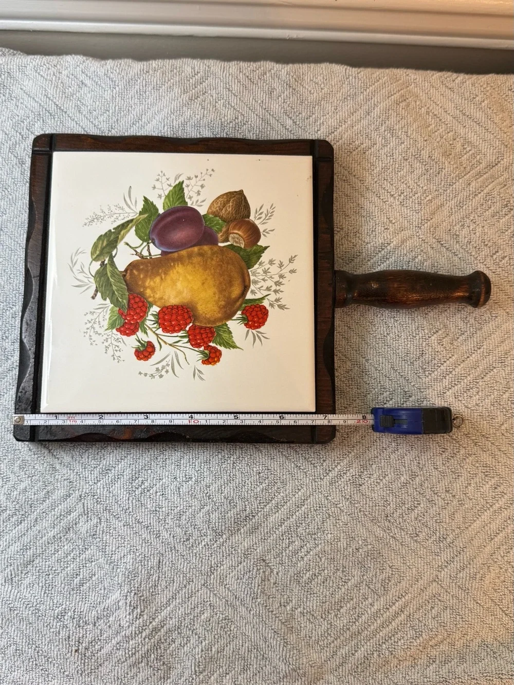 Botanical Fruit Ceramic Trivet - Gold, Red, Purple